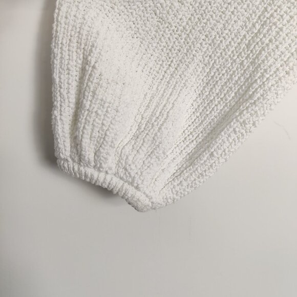 Gentle Fawn Women's Cropped Sweater Size L White Cotton Knit Oversized Stylish - Picture 6 of 10